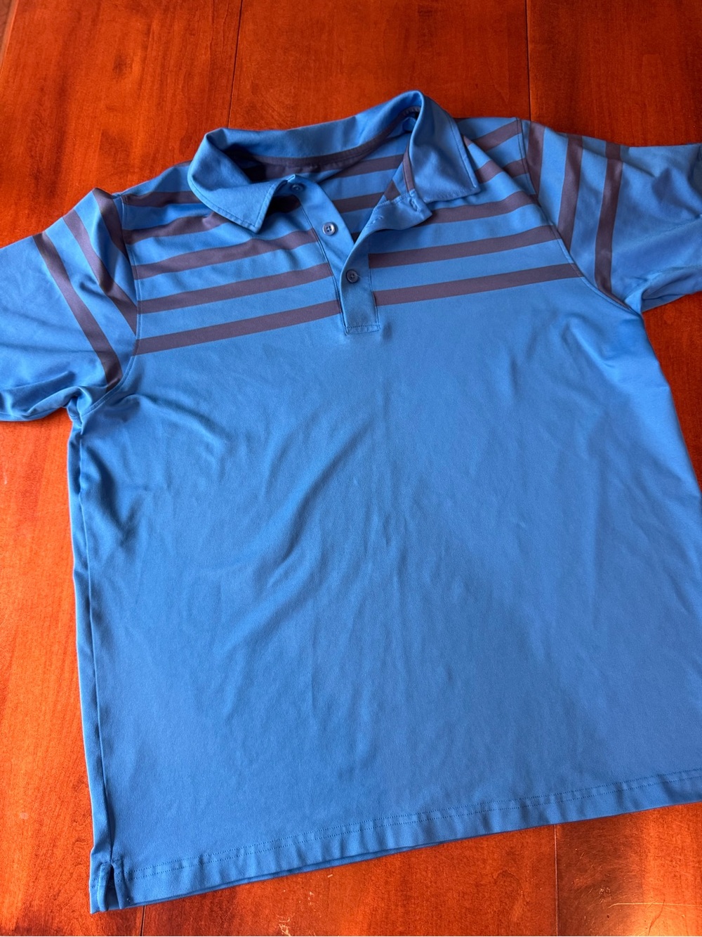Under Armour Blue Polo with Navy Stripe Detail Mens XL